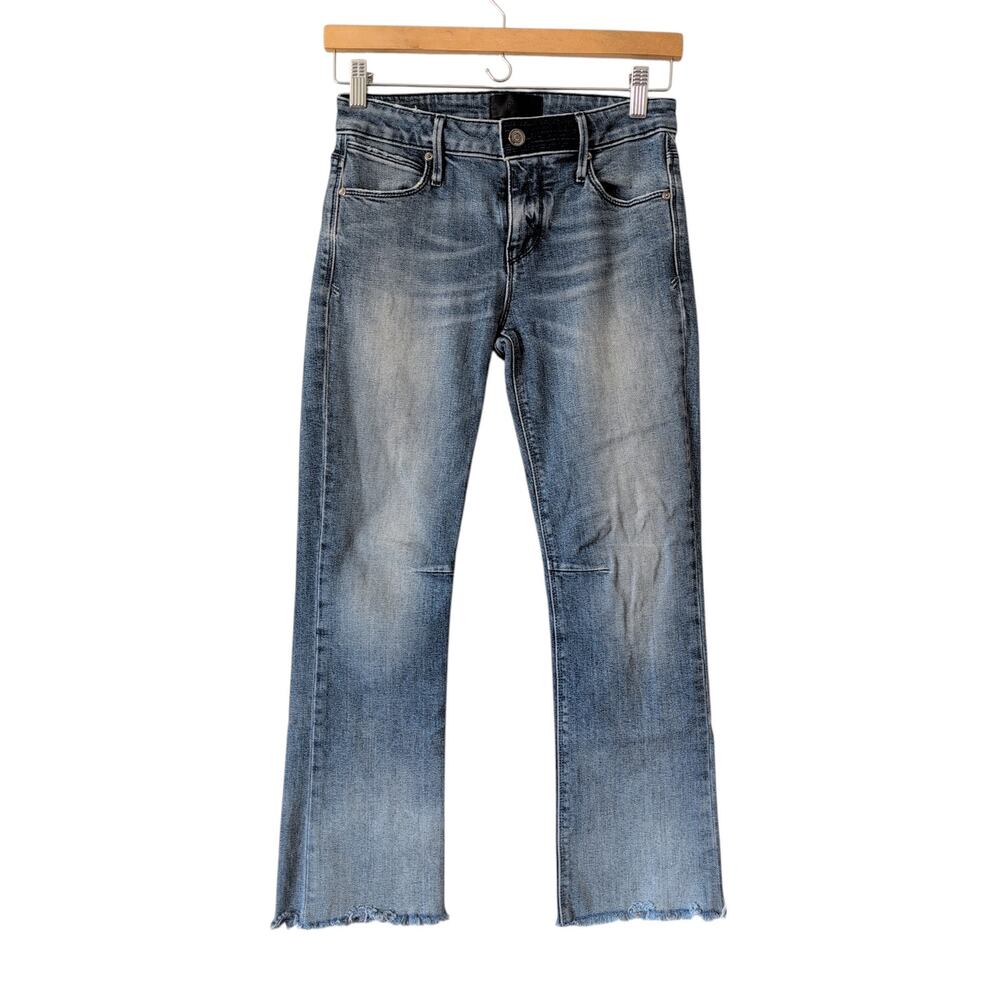 RtA‎ Jeans Womens 25 Japanese Denim Raw Hem Kick Flare Crop Low Rise $295
